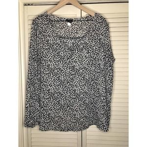 Torrid Sheer Black and White Heart Top Size 2 Open Back